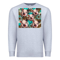 Heather Grey western cowhide sunflower baby pig Premium Sweatshirt - BarkalooDesign