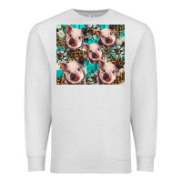 Oatmeal Heather western cowhide sunflower baby pig Premium Sweatshirt - BarkalooDesign