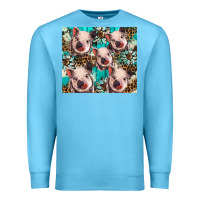 Ocean Blue western cowhide sunflower baby pig Premium Sweatshirt - BarkalooDesign