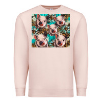 Pale Pink western cowhide sunflower baby pig Premium Sweatshirt - BarkalooDesign