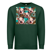 Sports Green western cowhide sunflower baby pig Premium Sweatshirt - BarkalooDesign