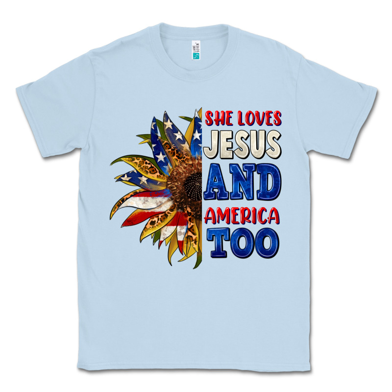 She Loves Jesus And America Too 4th Of July Classic Tee by CowGirlArtShop | Teevron