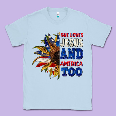 She Loves Jesus And America Too 4th Of July Classic Tee Designed By Cowgirlartshop