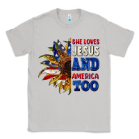 Moon Dust She loves Jesus and America too 4th of july Classic Tee - CowGirlArtShop
