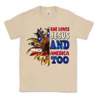 Mushroom She loves Jesus and America too 4th of july Classic Tee - CowGirlArtShop