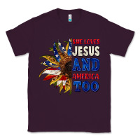 Plum She loves Jesus and America too 4th of july Classic Tee - CowGirlArtShop