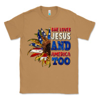 Toasted Coconut She loves Jesus and America too 4th of july Classic Tee - CowGirlArtShop