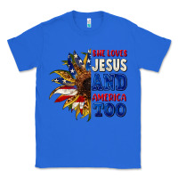 True Royal She loves Jesus and America too 4th of july Classic Tee - CowGirlArtShop