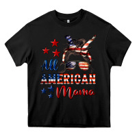 Black All American Mama Mother's Day Heavy Core Tee - LillyAllenDesigns