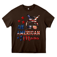 Chocolate Brown All American Mama Mother's Day Heavy Core Tee - LillyAllenDesigns