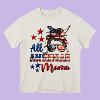 All American Mama Mother's Day Heavy Core Tee Designed By Lillyallendesigns