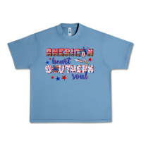 Pebble Blue American heart southern soul Urban Heavy Tee - texasbilliewilder