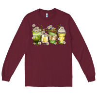 Burgundy daisy coffee cups Long Sleeve Tee - Zillion Design Studio