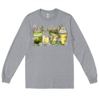 Heather Grey daisy coffee cups Long Sleeve Tee - Zillion Design Studio