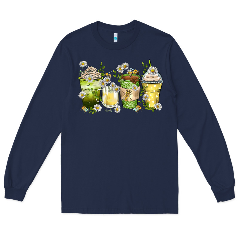 Daisy Coffee Cups Long Sleeve Tee by Zillion Design Studio | Teevron
