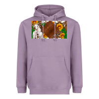 Lavender baby goats and sunflower and cactus with cowhide license plate Heavyweight Hoodie - Artiststas