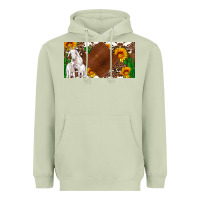Matcha baby goats and sunflower and cactus with cowhide license plate Heavyweight Hoodie - Artiststas
