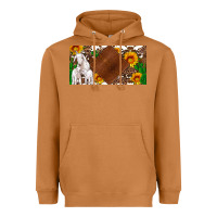 Meerkat baby goats and sunflower and cactus with cowhide license plate Heavyweight Hoodie - Artiststas