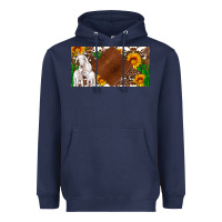 Navy baby goats and sunflower and cactus with cowhide license plate Heavyweight Hoodie - Artiststas