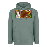 Sage baby goats and sunflower and cactus with cowhide license plate Heavyweight Hoodie - Artiststas