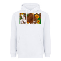 White baby goats and sunflower and cactus with cowhide license plate Heavyweight Hoodie - Artiststas