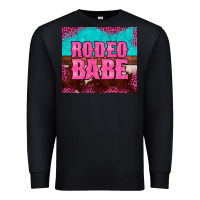 Black rodeo babe cowhide leopard turquoise Premium Sweatshirt - BarkalooDesign