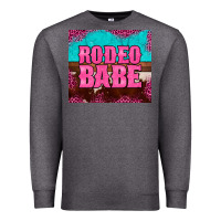 Charcoal Heather rodeo babe cowhide leopard turquoise Premium Sweatshirt - BarkalooDesign
