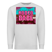 Dove Grey rodeo babe cowhide leopard turquoise Premium Sweatshirt - BarkalooDesign