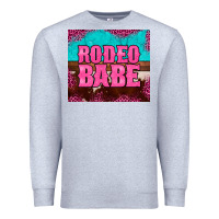 Heather Grey rodeo babe cowhide leopard turquoise Premium Sweatshirt - BarkalooDesign