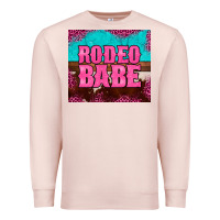 Pale Pink rodeo babe cowhide leopard turquoise Premium Sweatshirt - BarkalooDesign