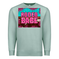 Seafoam rodeo babe cowhide leopard turquoise Premium Sweatshirt - BarkalooDesign