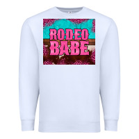 Rodeo Babe Cowhide Leopard Turquoise Premium Sweatshirt | Teevron