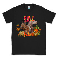 Black Fall Vibes Squirrel Classic Tee - CowhideDigitalArt