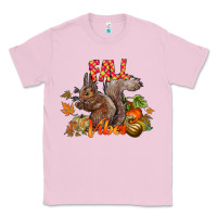 Bubblegum Pink Fall Vibes Squirrel Classic Tee - CowhideDigitalArt