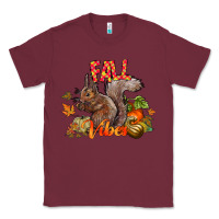 Burgundy Fall Vibes Squirrel Classic Tee - CowhideDigitalArt