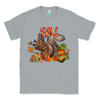 Heather Grey Fall Vibes Squirrel Classic Tee - CowhideDigitalArt