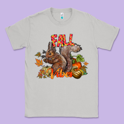 Fall Vibes Squirrel Classic Tee Designed By Cowhidedigitalart