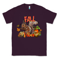 Plum Fall Vibes Squirrel Classic Tee - CowhideDigitalArt