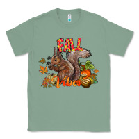 Sage Fall Vibes Squirrel Classic Tee - CowhideDigitalArt