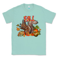 Seafoam Fall Vibes Squirrel Classic Tee - CowhideDigitalArt