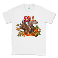 White Fall Vibes Squirrel Classic Tee - CowhideDigitalArt