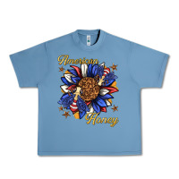 Pebble Blue American honey with bee Urban Heavy Tee - texasbilliewilder