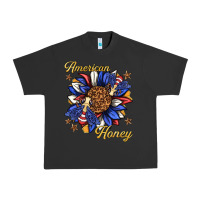 Pigment Black American honey with bee Urban Heavy Tee - texasbilliewilder
