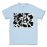 Dusty Blue distressed black glitter cowhide pattern Classic Tee - RanaPortraitStore