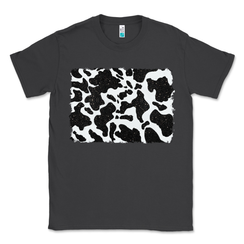 Distressed Black Glitter Cowhide Pattern Classic Tee by RanaPortraitStore | Teevron