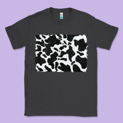 Distressed Black Glitter Cowhide Pattern Classic Tee Designed By Ranaportraitstore