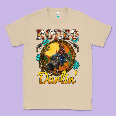 Western Rodeo Darlin' Sunset Sunflowers Weapon Classic Tee Designed By Barkaloodesign