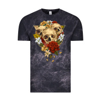 Cloud Black Triangle Flower Skeletons Vintage Tee - RanaPortraitStore