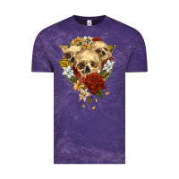 Cloud Purple Triangle Flower Skeletons Vintage Tee - RanaPortraitStore