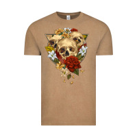 Vintage Coffee Triangle Flower Skeletons Vintage Tee - RanaPortraitStore